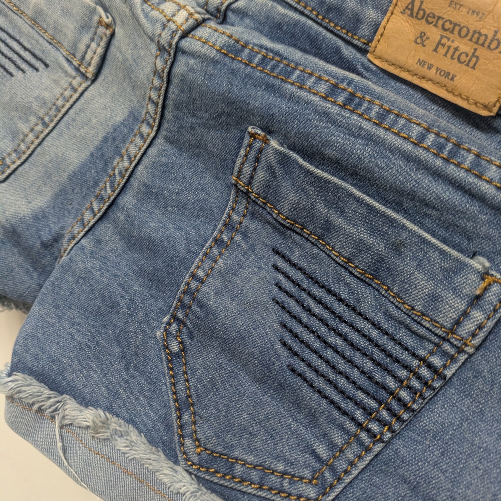 Abercrombie & Fitch Women's Light Blue Denim Shorts